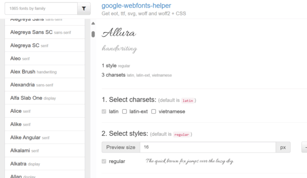 Google Fonts lokal