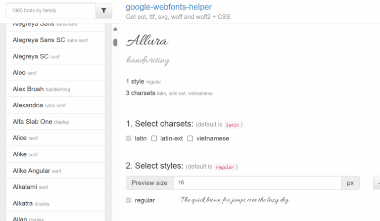 Google Fonts lokal